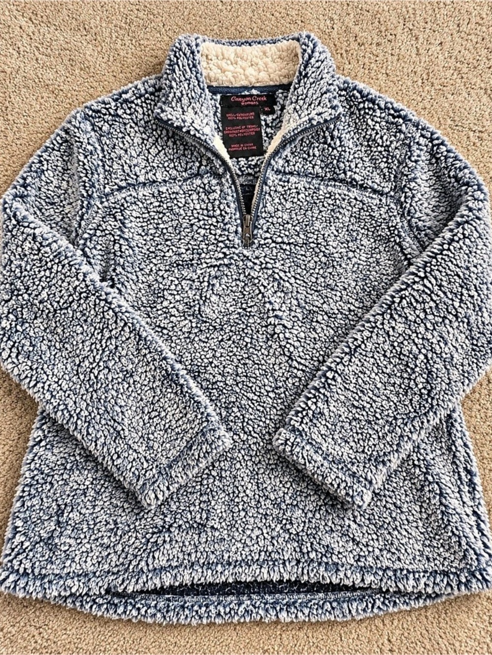 Canyon Creek Blue & White Fleece Half-Zip XL